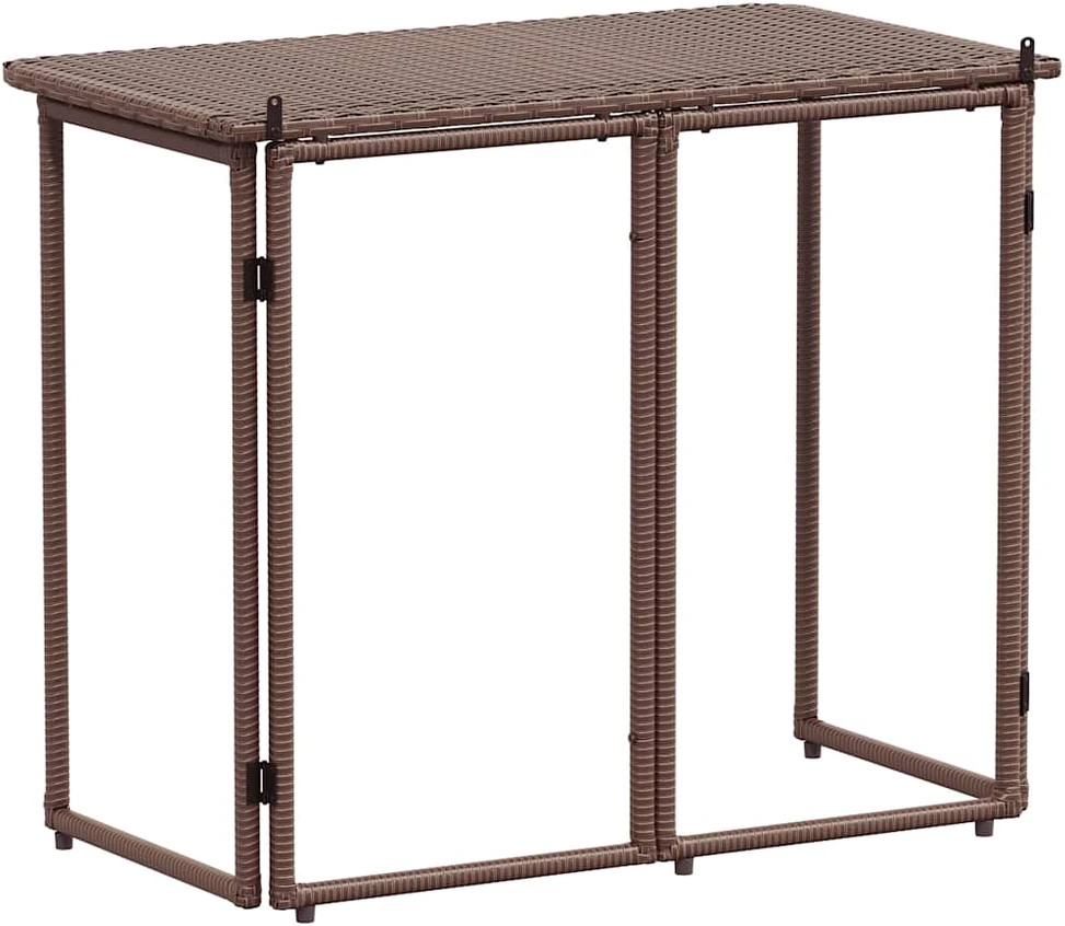Sulankstomas sodo stalas Rudas 90x51x75 cm Poly Rattan
