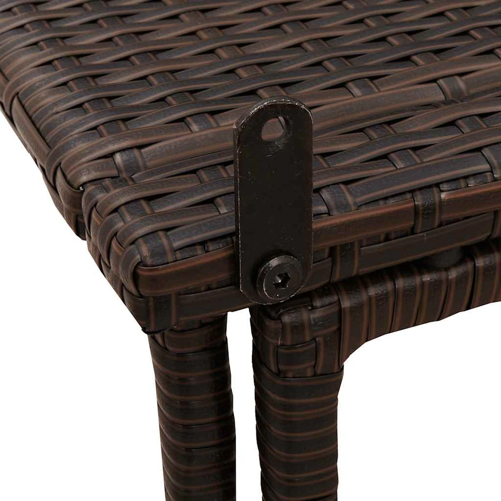 Sulankstomas sodo stalas Rudas 90x51x75 cm Poly Rattan