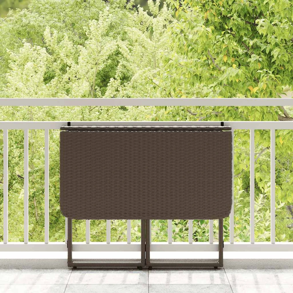 Sulankstomas sodo stalas Rudas 90x51x75 cm Poly Rattan