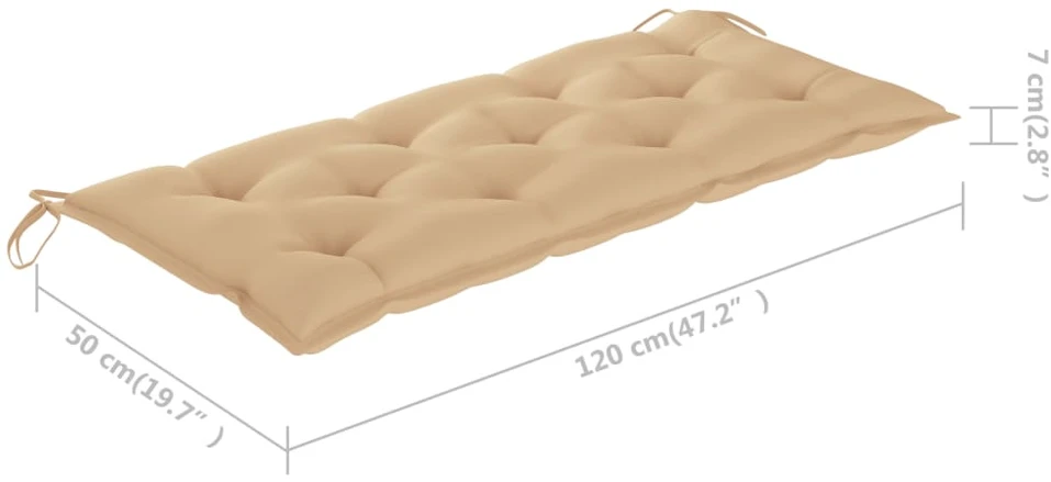 Sulankstomas sodo suoliukas su pagalvėle, 118cm, bambukas