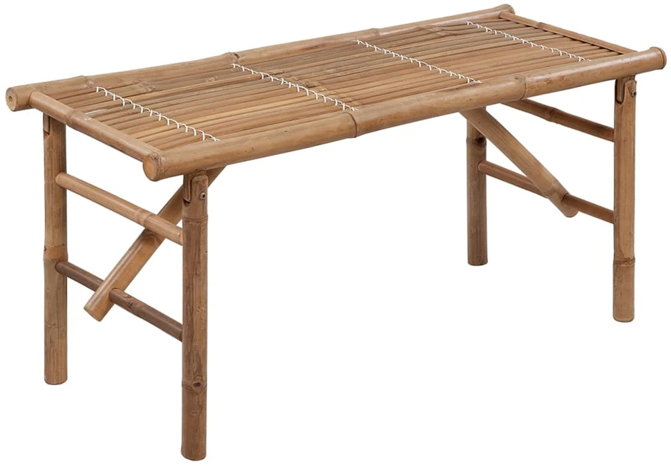 Sulankstomas sodo suoliukas su pagalvėle, 118cm, bambukas