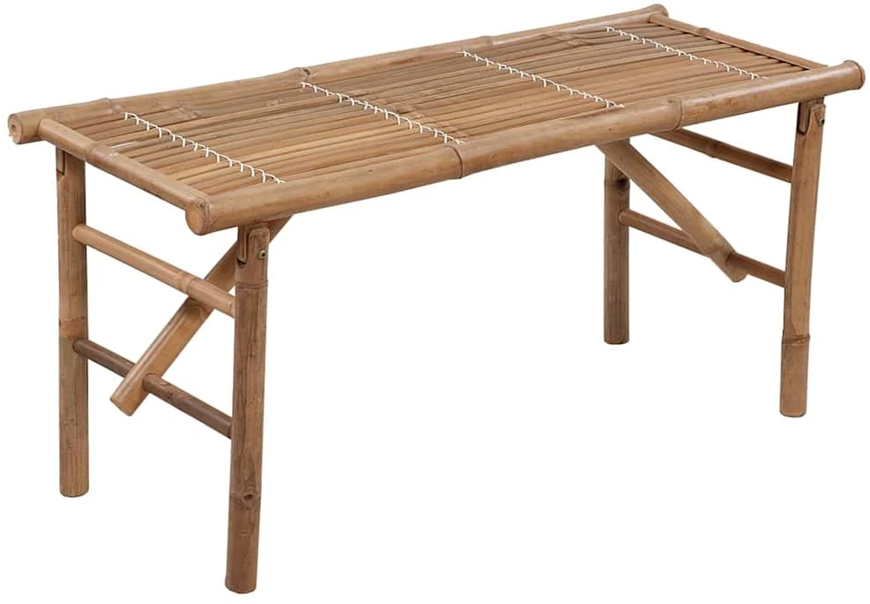Sulankstomas sodo suoliukas su pagalvėle, 118cm, bambukas