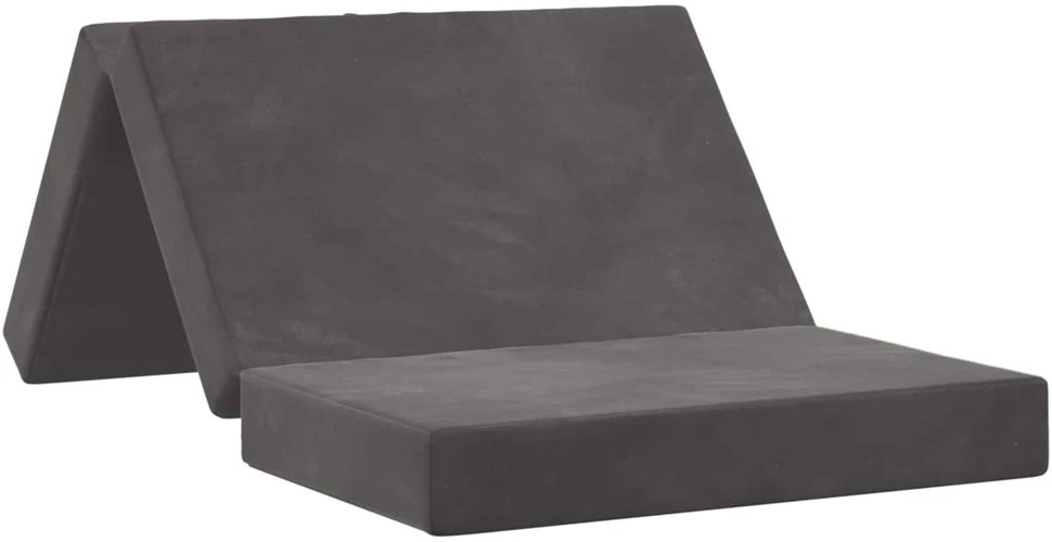 Čiužinys Sulankstomas Sofos Lova 100 x 67 x 45 cm Tamsiai pilka