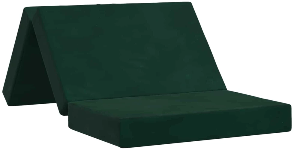 Čiužinys Sulankstomas Sofos Lova 100 x 67 x 45 cm Tamsiai žalia