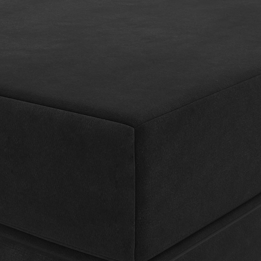 Čiužinys Sulankstomas Sofos Lova 120 x 67 x 45 cm Juoda