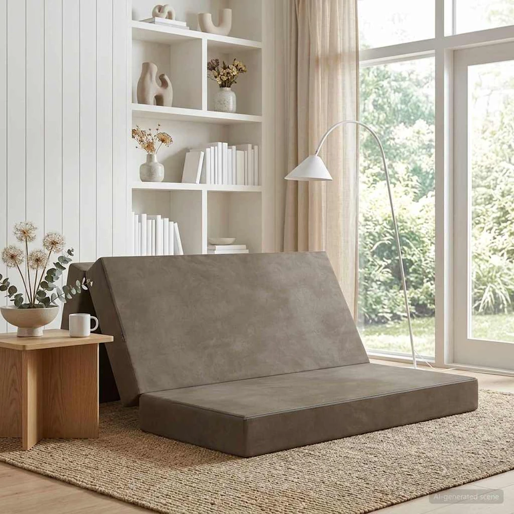 Čiužinys Sulankstomas Sofos Lova 120 x 67 x 45 cm Šviesiai pilka
