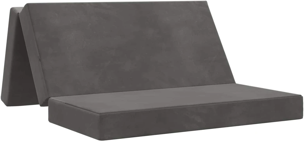 Čiužinys Sulankstomas Sofos Lova 140 x 67 x 45 cm Tamsiai pilka