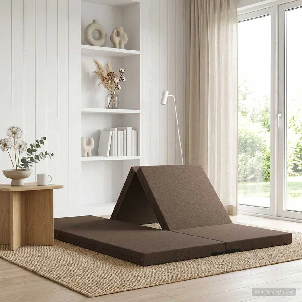 Čiužinys Sulankstomas Sofos Lova 140 x 67 x 15 cm Taupe