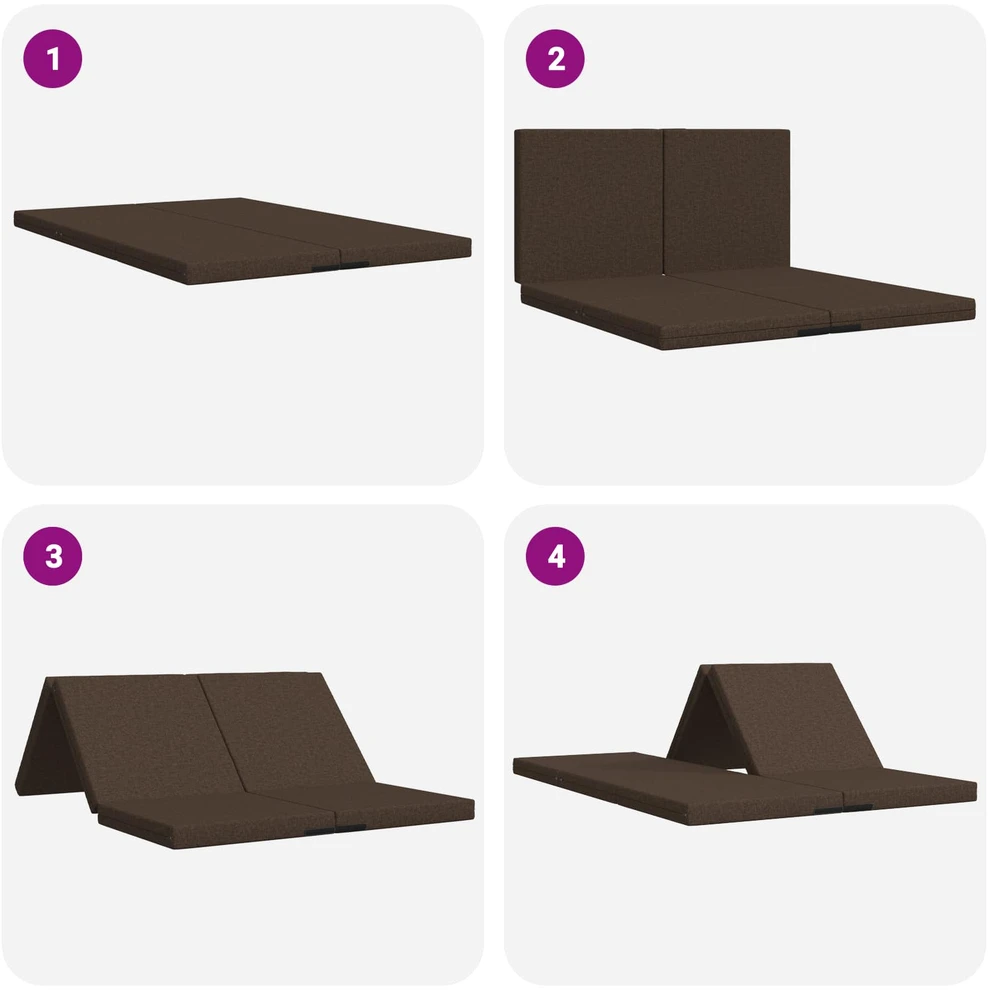 Čiužinys Sulankstomas Sofos Lova 140 x 67 x 15 cm Taupe
