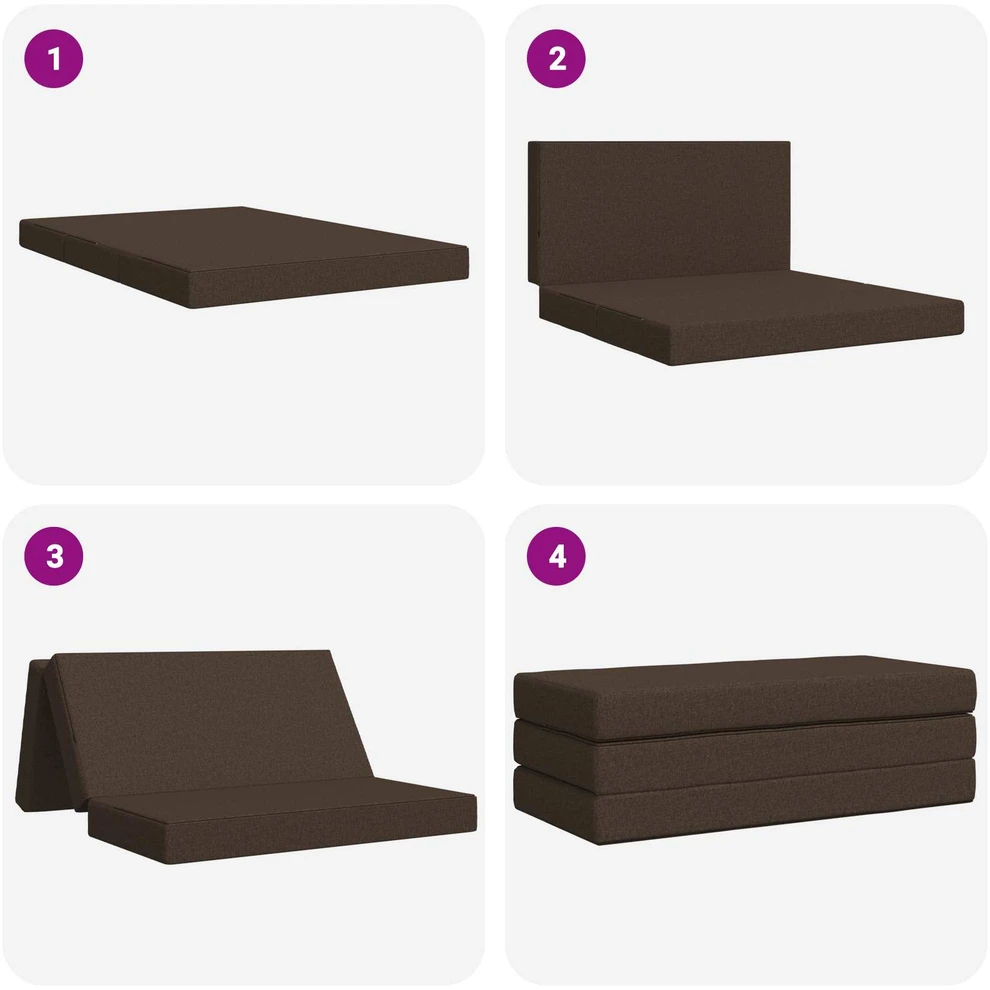 Čiužinys Sulankstomas Sofos Lova 160 x 67 x 45 cm Taupe
