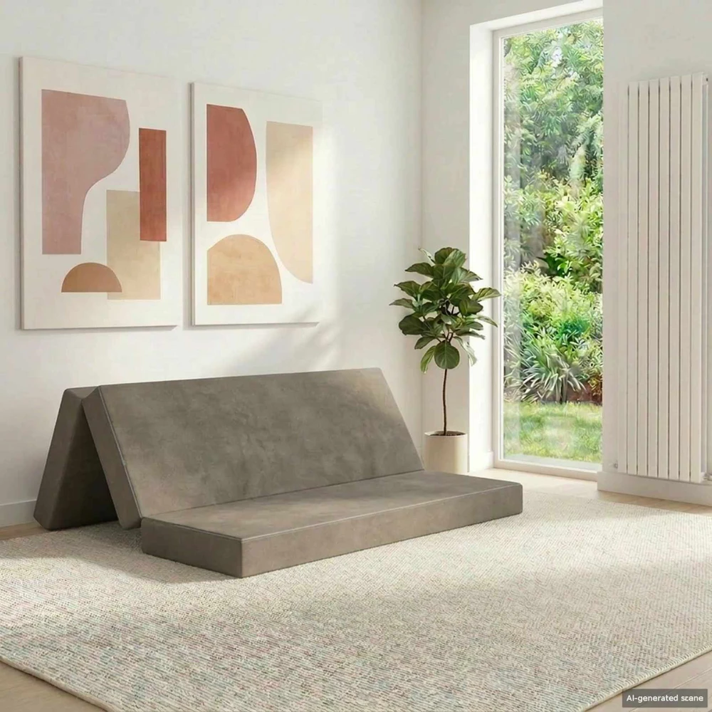 Čiužinys Sulankstomas Sofos Lova 160 x 67 x 45 cm Šviesiai pilka