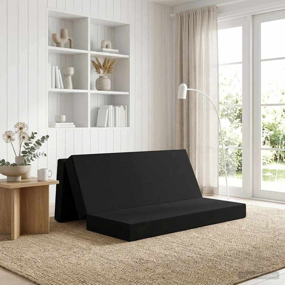 Čiužinys Sulankstomas Sofos Lova 180 x 67 x 45 cm Juoda