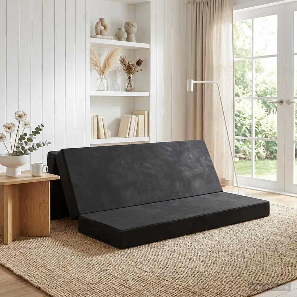Čiužinys Sulankstomas Sofos Lova 180 x 67 x 45 cm Juoda