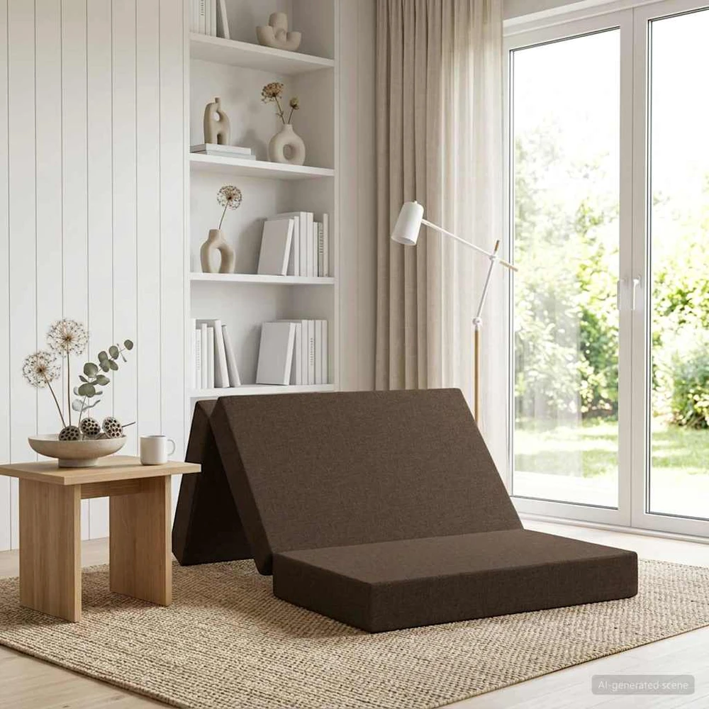 Čiužinys Sulankstomas Sofos Lova 80 x 67 x 45 cm Taupe