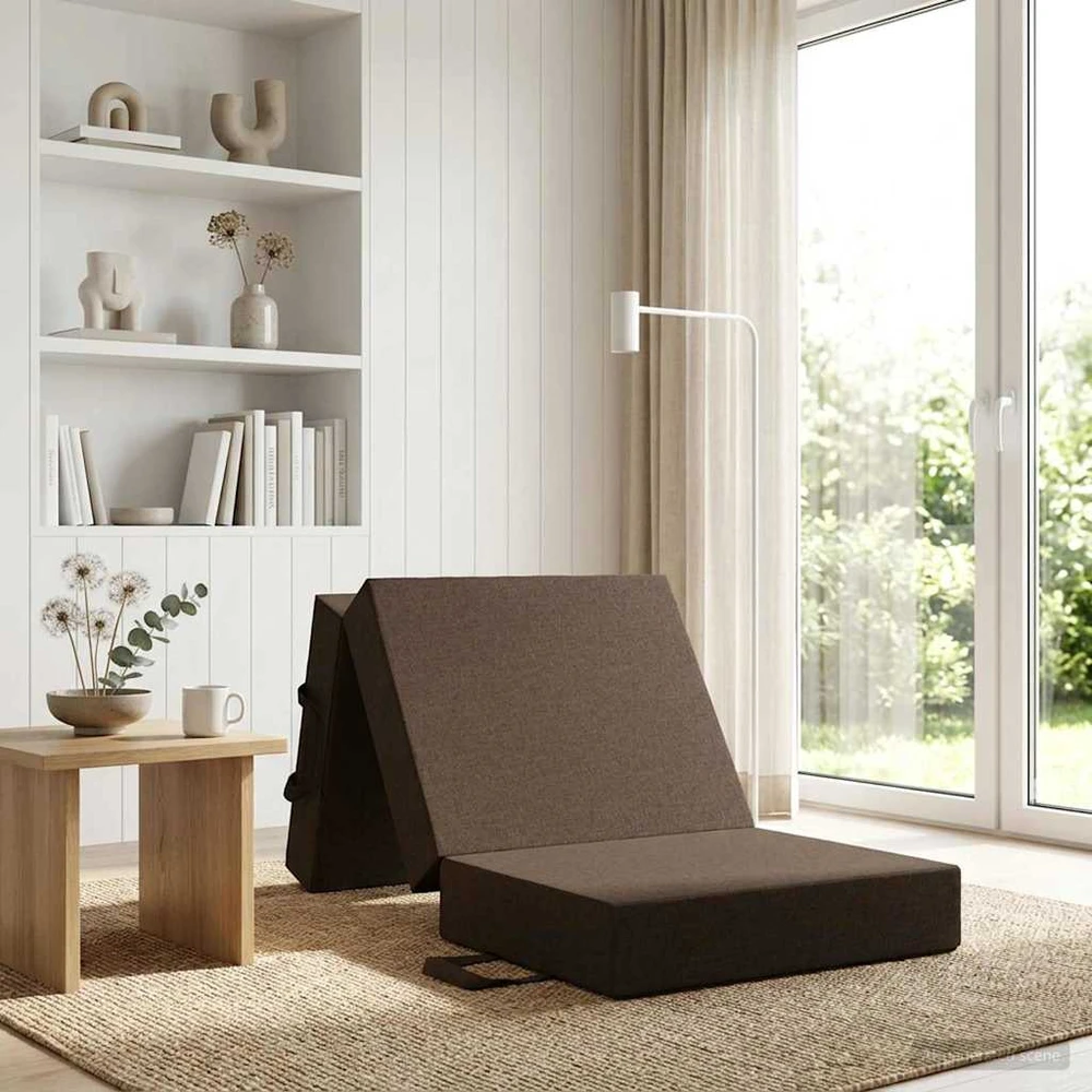 Čiužinys Sulankstomas Sofos Lova 90 x 63 x 45 cm Taupe