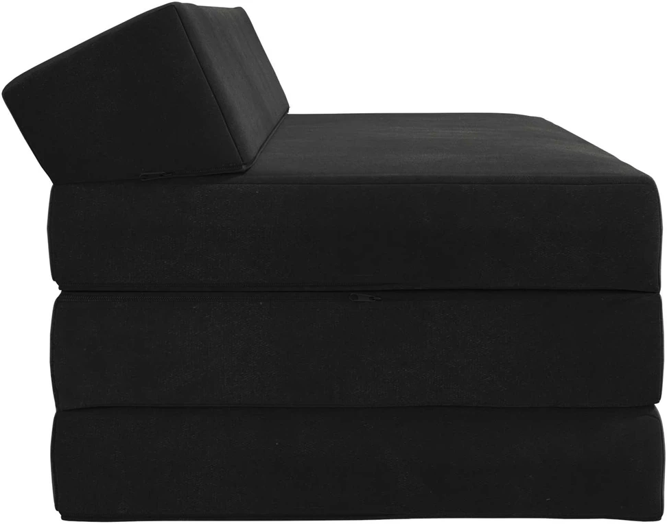 Sofa Sulankstomas Sofos Lova Juoda 120 x 60 x 49 cm Audinys