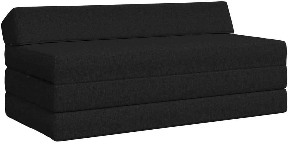Sulankstomas Sofos Lova Juoda 120 x 60 x 49 cm Audinys