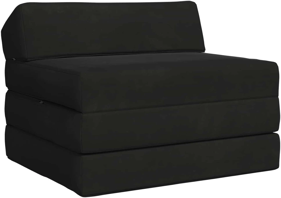 Sofa Sulankstomas Sofos Lova Juoda 200 x 70 x 10 cm Aksomas