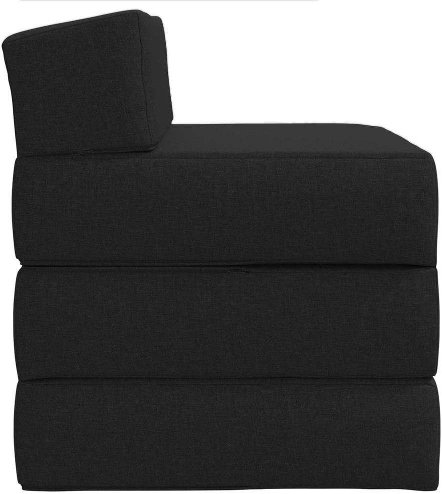 Sofa Sulankstomas Sofos Lova Juoda 200 x 70 x 15 cm Audinys