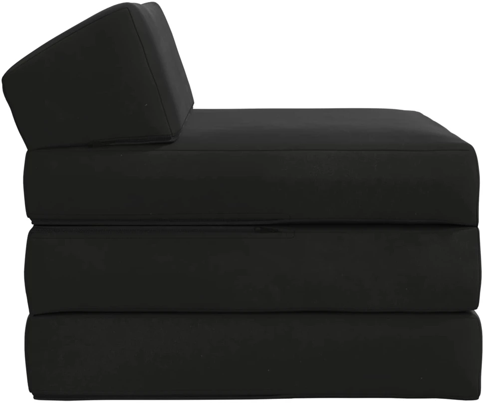Sofa Sulankstomas Sofos Lova Juoda 200 x 70 x 10 cm Aksomas
