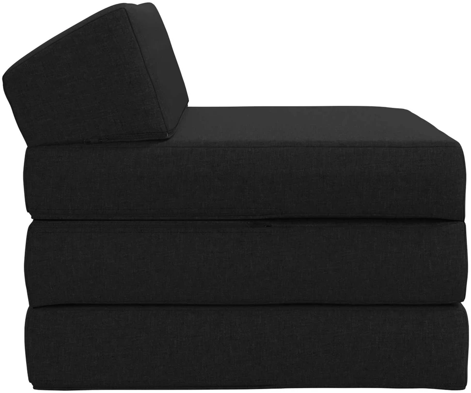 Sofa Sulankstomas Sofos Lova Juoda 200 x 70 x 10 cm Audinys