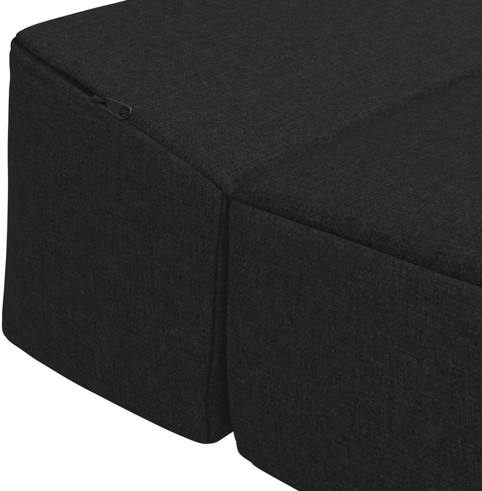 Sofa Sulankstomas Sofos Lova Juoda 200 x 70 x 15 cm Audinys