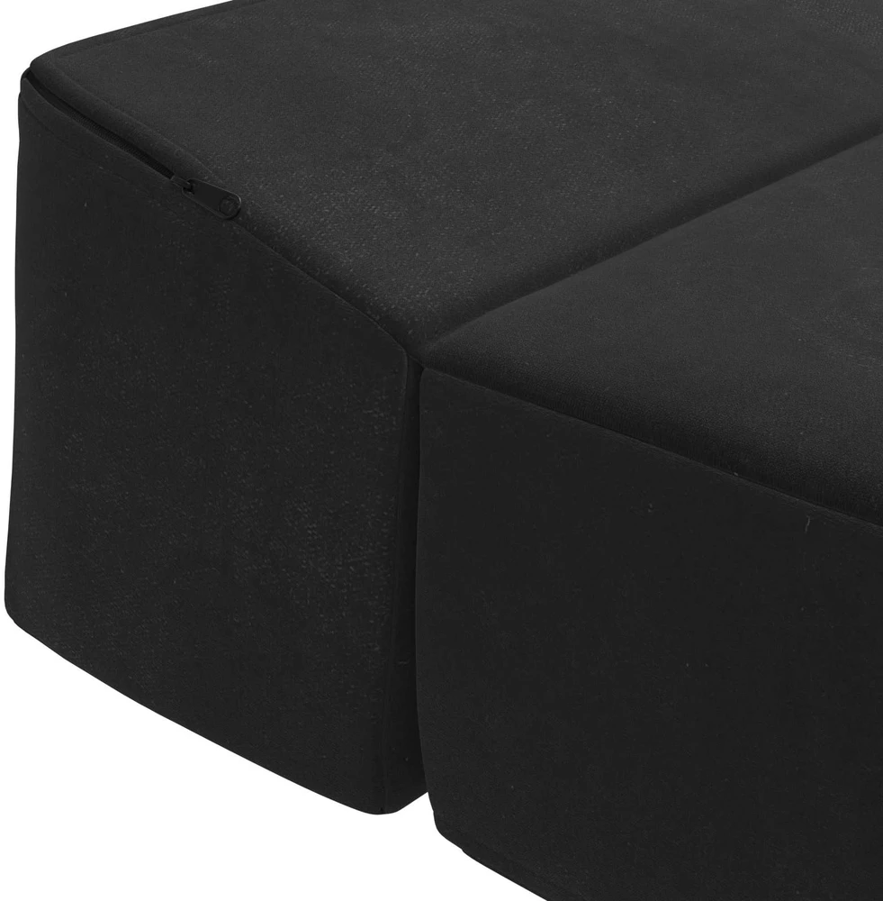 Sulankstomas Sofos Lova Juoda 200 x 70 x 15 cm Aksomas