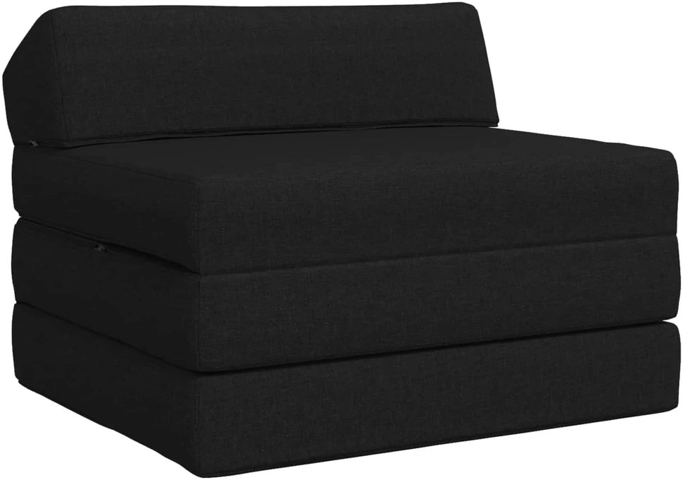 Sofa Sulankstomas Sofos Lova Juoda 200 x 70 x 10 cm Audinys