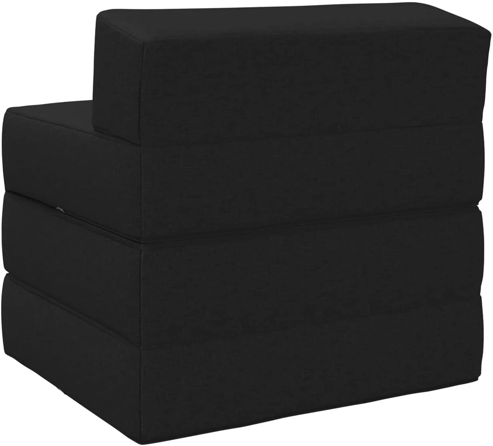 Sofa Sulankstomas Sofos Lova Juoda 200 x 70 x 15 cm Audinys