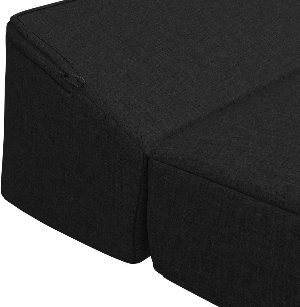 Sofa Sulankstomas Sofos Lova Juoda 200 x 70 x 10 cm Audinys