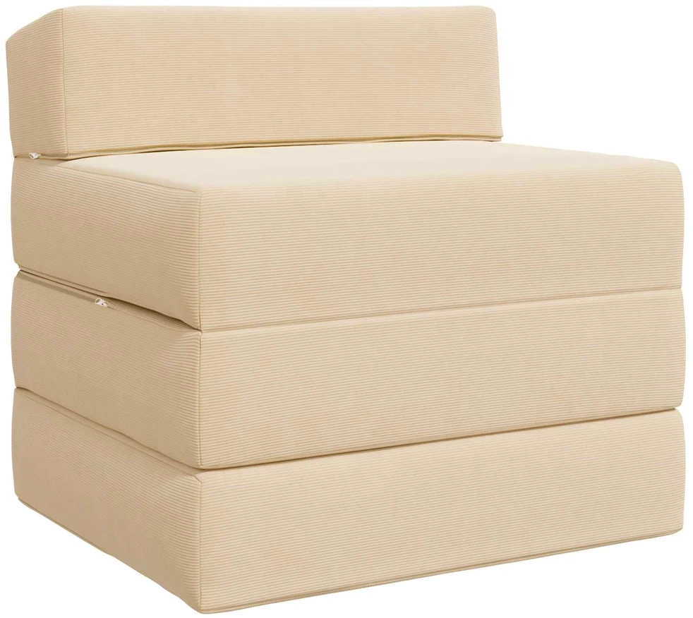 Sofa Sulankstomas Sofos Lova Kreminė 200 x 70 x 15 cm