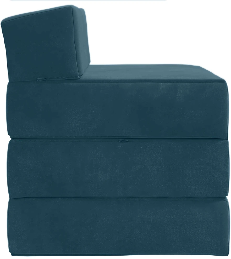 Sofa Sulankstomas Sofos Lova Mėlyna 200 x 70 x 15 cm Aksomas