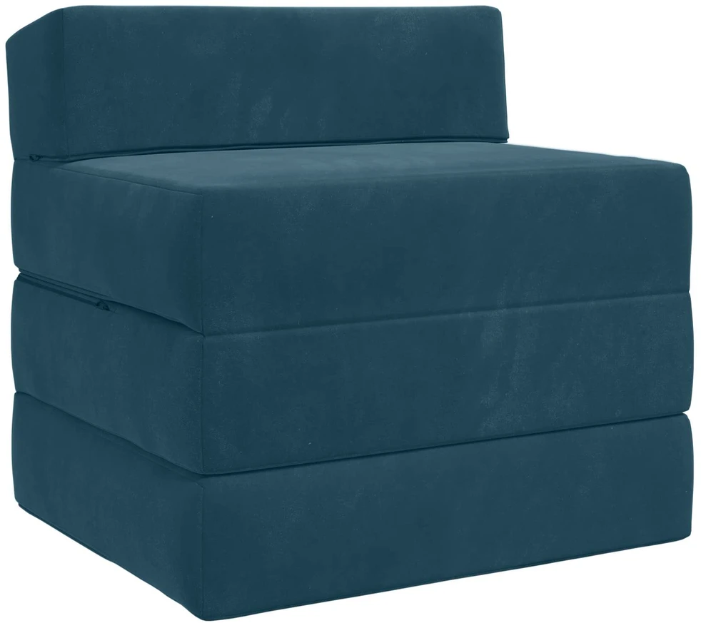 Sofa Sulankstomas Sofos Lova Mėlyna 200 x 70 x 15 cm Aksomas