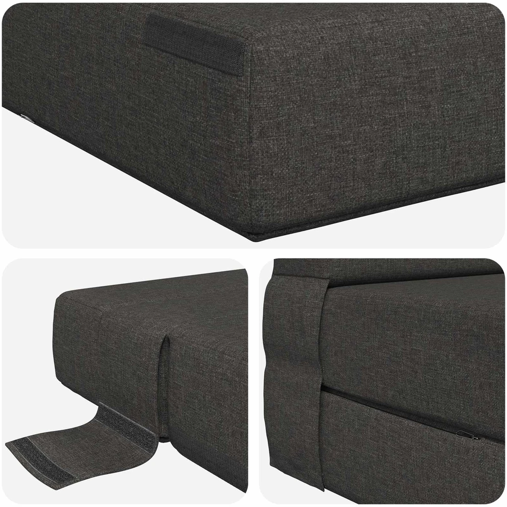 Sofa Sulankstomas Sofos Lova Tamsiai pilka 152 x 86,5 x 60 cm