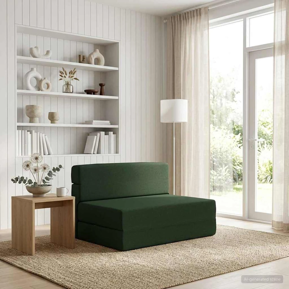 Sofa Sulankstomas Sofos Lova Tamsiai žalia 70 x 72 x 60 cm Audinys
