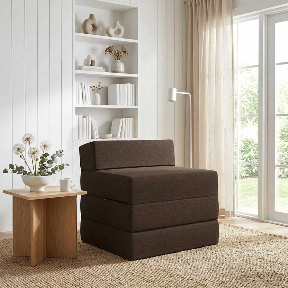 Sulankstomas Sofos Lova Taupe 200 x 70 x 15 cm Audinys