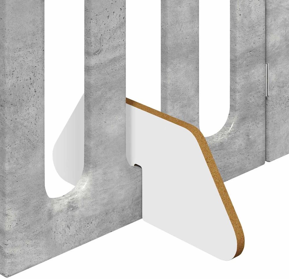 Sulankstomas šunų tvora 2 vnt. Betono pilka 100,5 x 38 x 70 cm