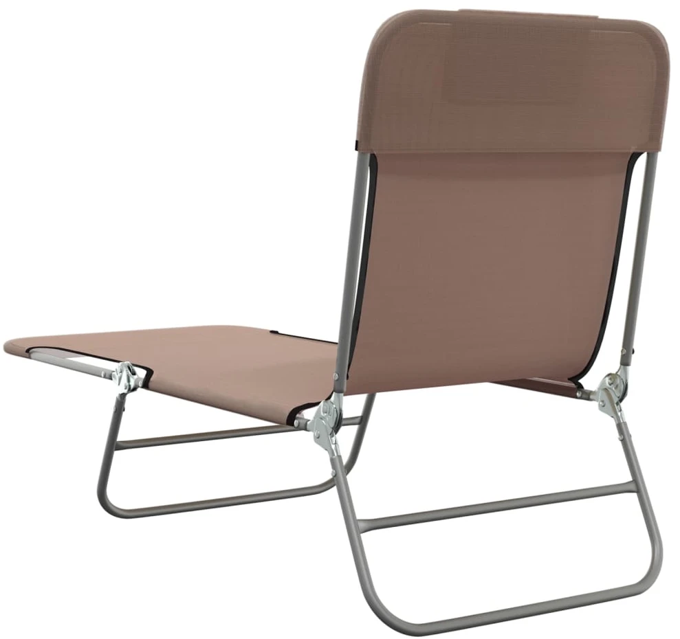 Sofa Sulankstomi saulės gultai, 2vnt., rudi, tekstilenas ir plienas