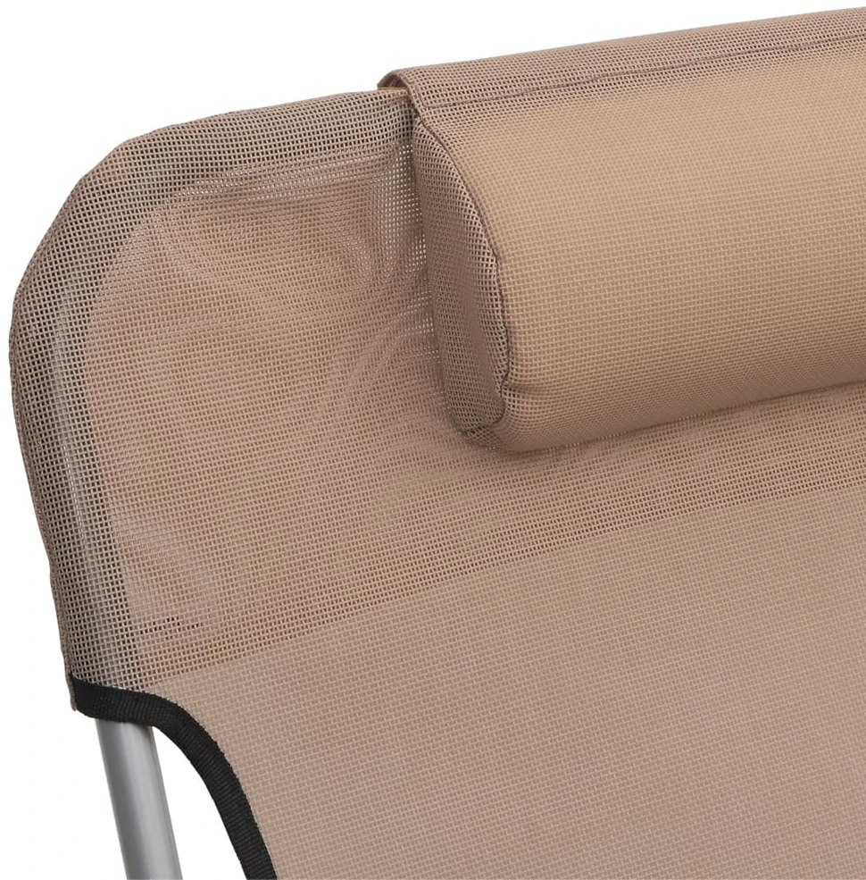 Sofa Sulankstomi saulės gultai, 2vnt., taupe, tekstilenas ir plienas