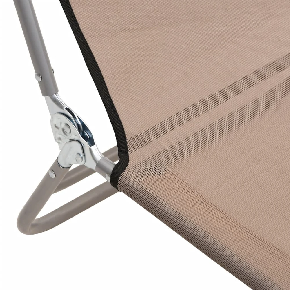 Sofa Sulankstomi saulės gultai, 2vnt., taupe, tekstilenas ir plienas