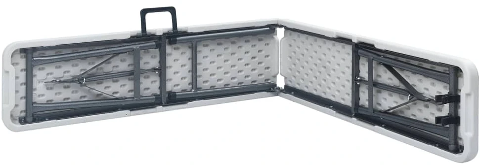 Sulankstomi sodo suoliukai, 2vnt., baltos spalvos, 180cm, HDPE