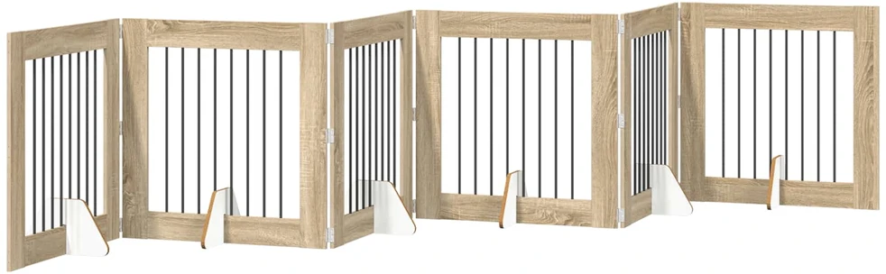 Sulankstomi šunų vartai su stovais 6 vnt. Sonoma ąžuolas 482 cm