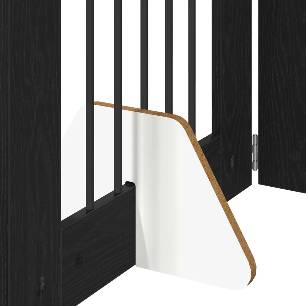 Sulankstomi šunų vartai su stovais 6 vnt. Juodojo ąžuolo 362 cm