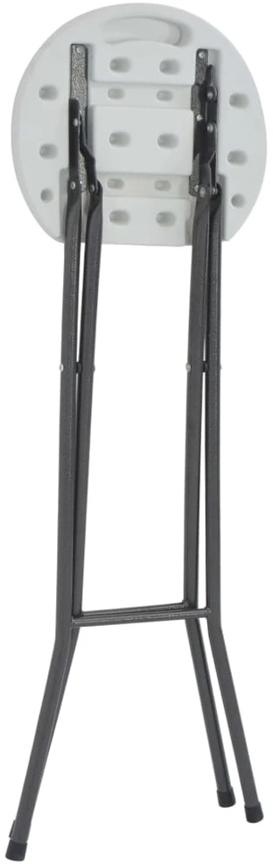 Sulankstomos baro taburetės, 2 vnt., HDPE ir plienas, baltos