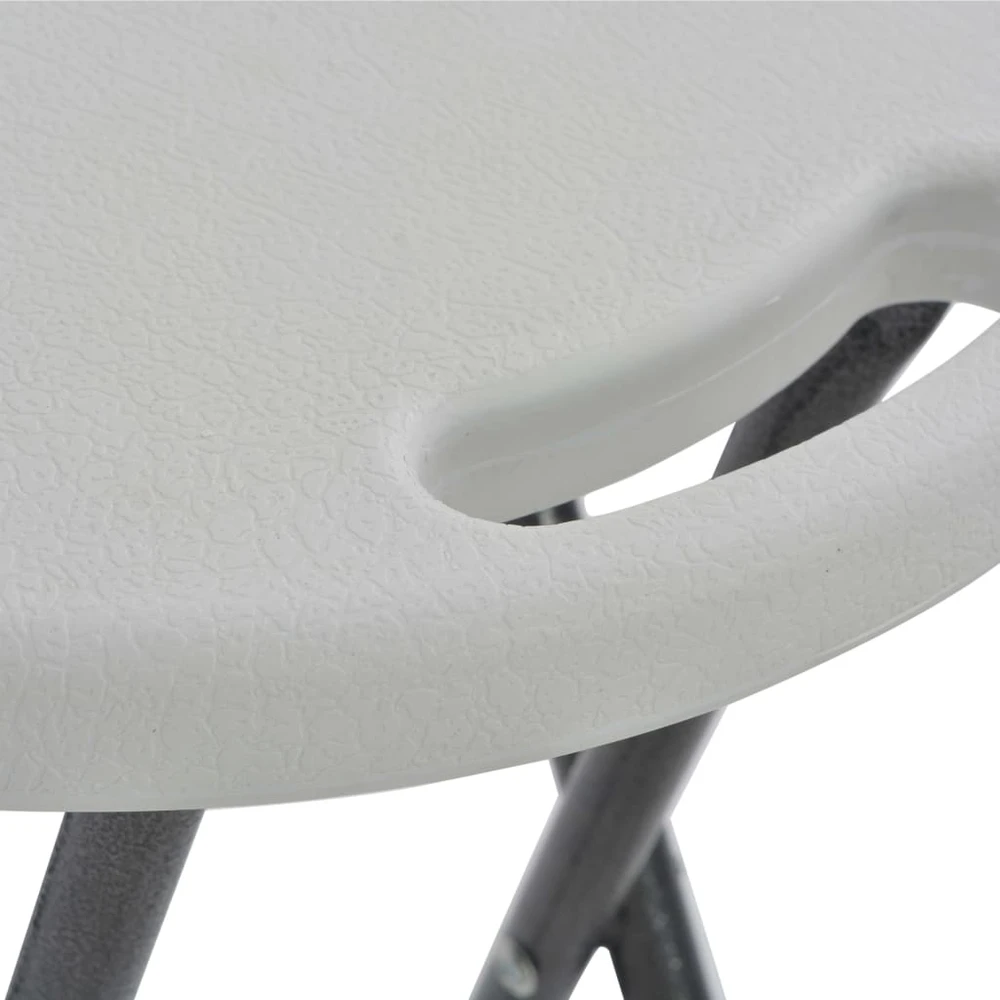 Sulankstomos baro taburetės, 2 vnt., HDPE ir plienas, baltos