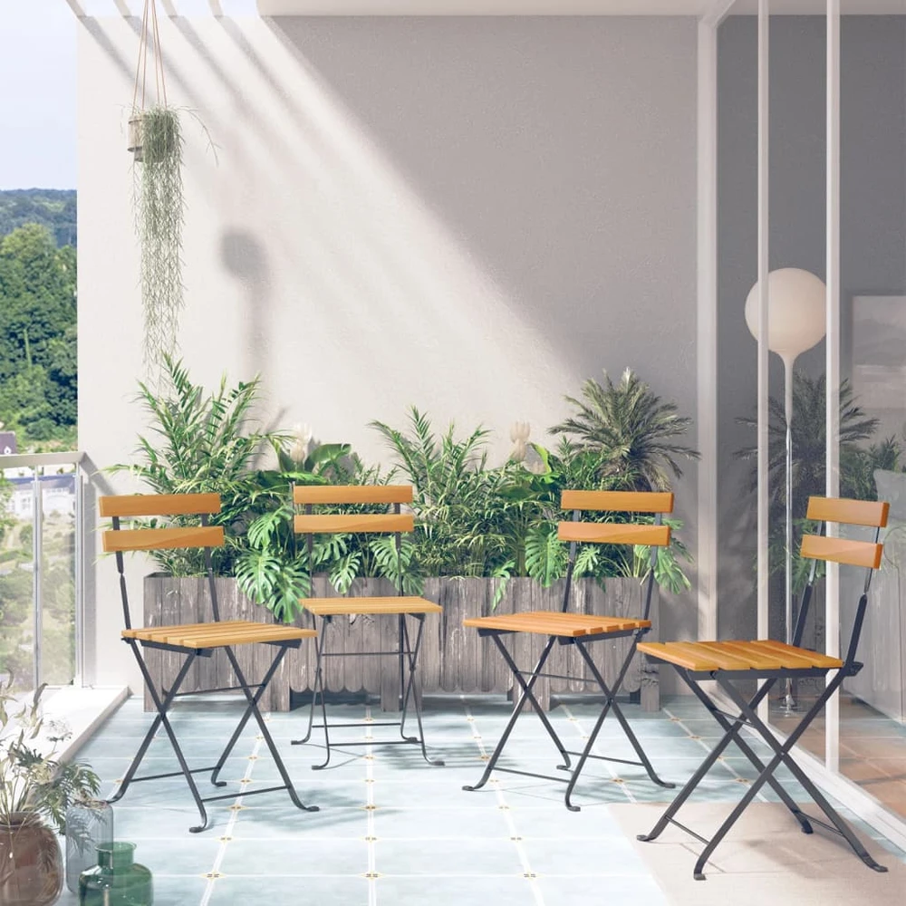 Sulankstomos bistro kėdės, 4vnt., akacijos medienos masyvas