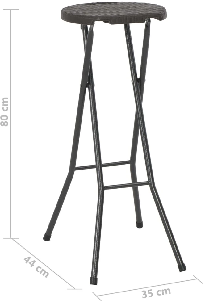 Sulankstomos sodo kėdės, 2 vnt., HDPE ir plienas, rudos