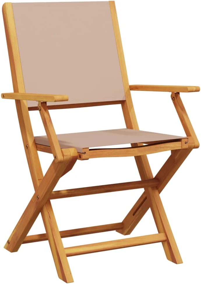 Sulankstomos sodo kėdės, 4vnt., taupe, audinys/mediena