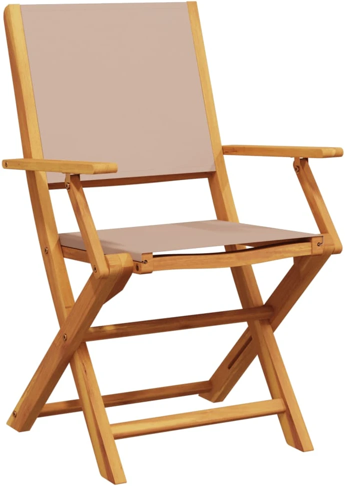 Sulankstomos sodo kėdės, 6vnt., taupe, audinys/mediena