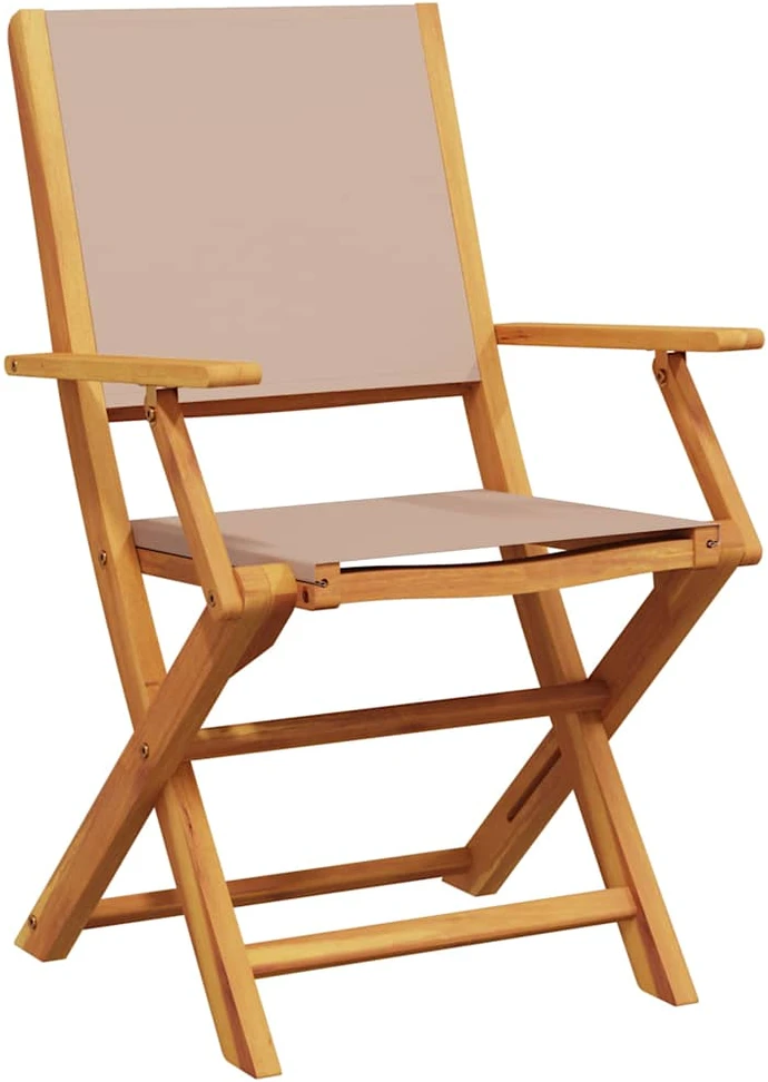 Sulankstomos sodo kėdės, 8vnt., taupe, audinys/mediena